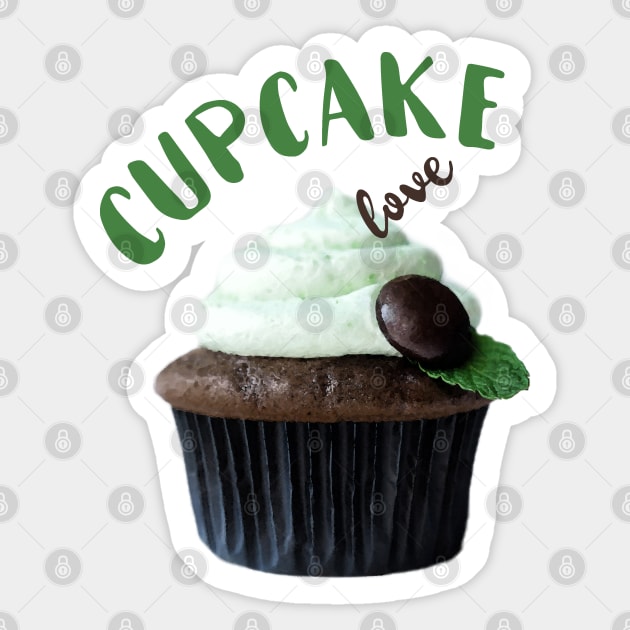 Cupcake Love Mint Chocolate Cupcake Sticker by ArtMorfic